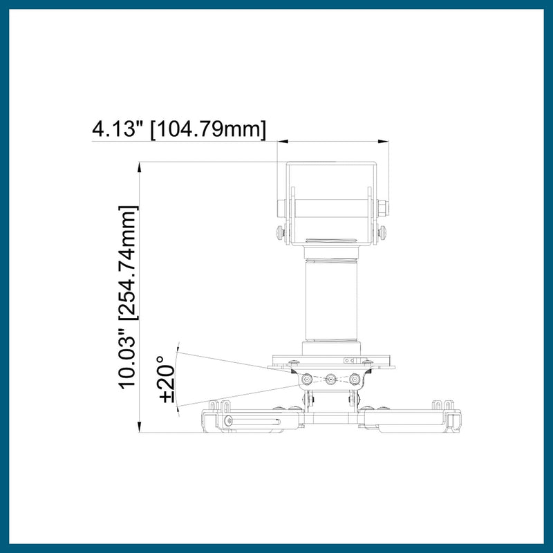 QualGear® Pro-AV QG-KIT-VA-3IN-W 3"-1.5" Vaulted Ceiling Adapter Projector Mount