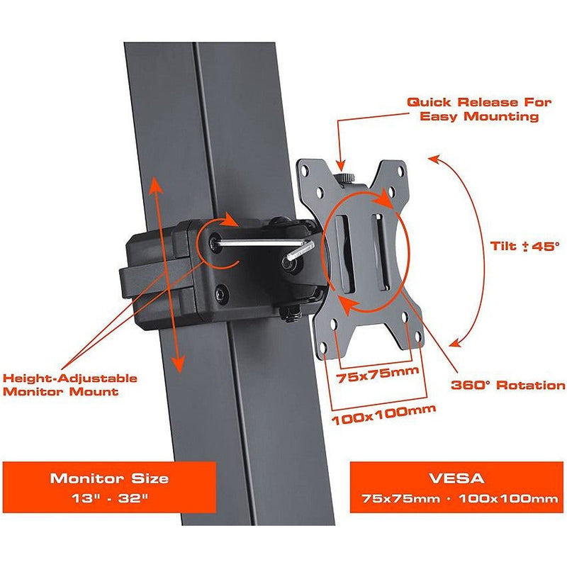 OPEN BOX - Star Ergonomics Electric Sit-Stand Workstation SE04E1WB -Motor Driven Height Adjustment, Flexible Monitor