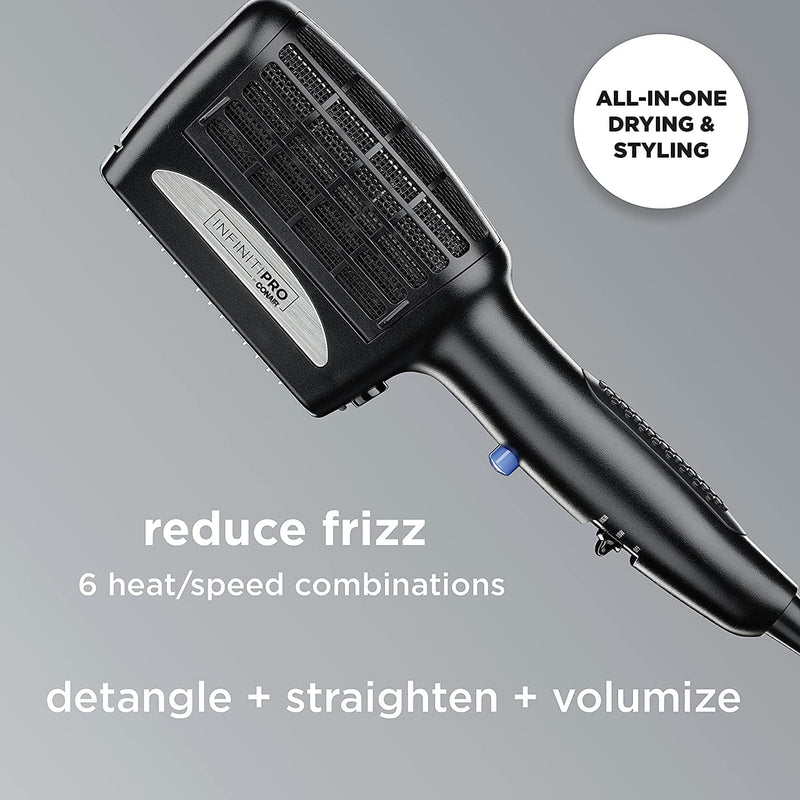 Conair 1875 Watt 3-in-1 Ceramic Dryer & Styler with 3 Attachments (SD9C), Black