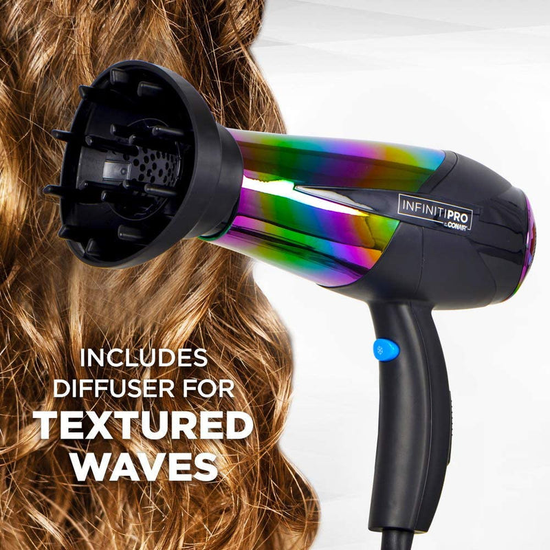 Infinitipro by Conair 295Rbc Full Size Tourmaline Ceramic Rainbow Finish Dryer, 1.7 Pounds