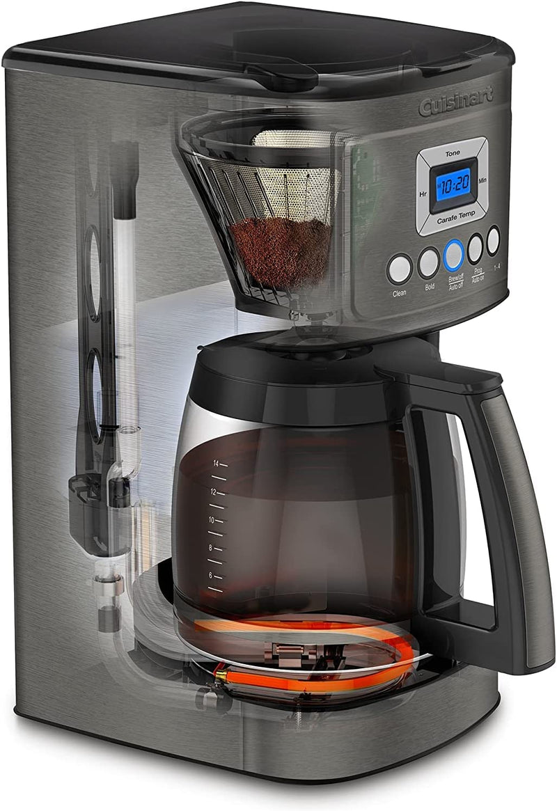 Cuisinart DCC-3200BKSC Perfectemp Coffee Maker, 14 Cup Glass Carafe Black Stainless Steel