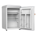 Galanz 2.5 cu. ft. White Mini Retro Refrigerator with Rose Gold Handle GLR25 Fridge (Open Box 90 Days Warranty)