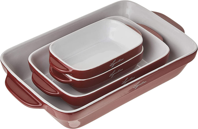 Lagostina Ceramic 4 Piece bakeware Set for The Everyday Baker, for Microwave, Oven, Dishwasher, Refrigerator/Freezer Safe