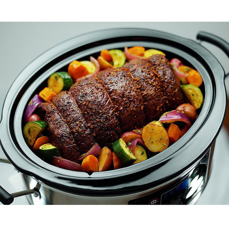 Hamilton Beach 33967C Programmable Set & Forget 6 Quart Slow Cooker With Temperature Probe