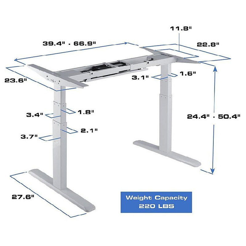 Star Ergonomics 3 Stage Dual Motor Electric Sit-Stand Desk Frame- SE07E1FW [Tabletop Not Included]