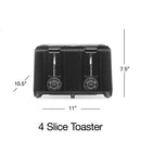 Proctor Silex 4-Slice Extra-Wide Slot Toaster with Shade Selector, Toast Boost, Auto-Shutoff & Cancel Button, Black (24215PS)