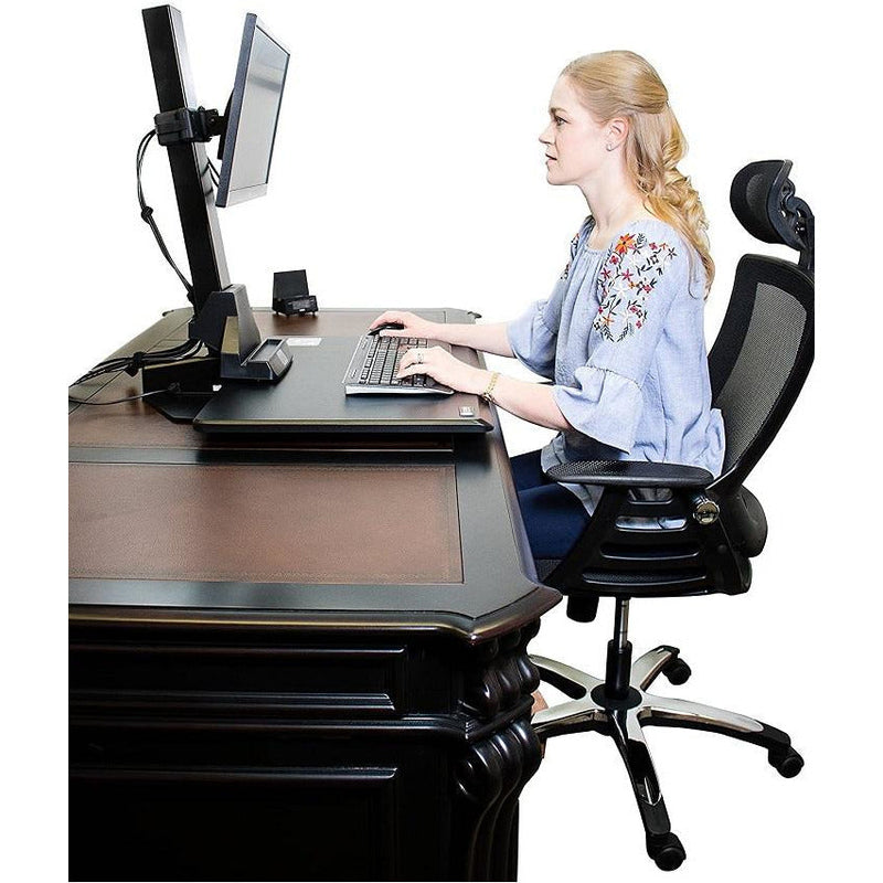 OPEN BOX - Star Ergonomics Electric Sit-Stand Workstation SE04E1WB -Motor Driven Height Adjustment, Flexible Monitor