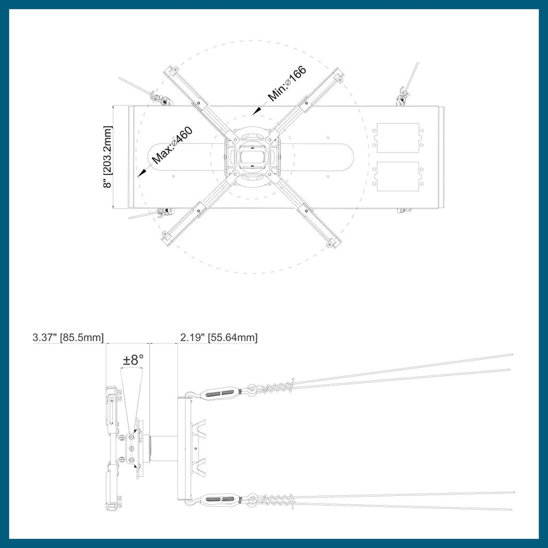 QualGear® Pro-AV QG-KIT-S-3IN-W 3-1.5" Suspended Ceiling Adapter Projector Mount