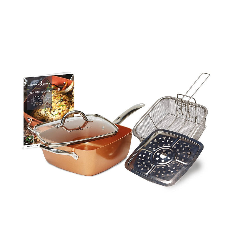 Copper Chef 9.5 Deep Square Pan Holds 4.5 Quarts 