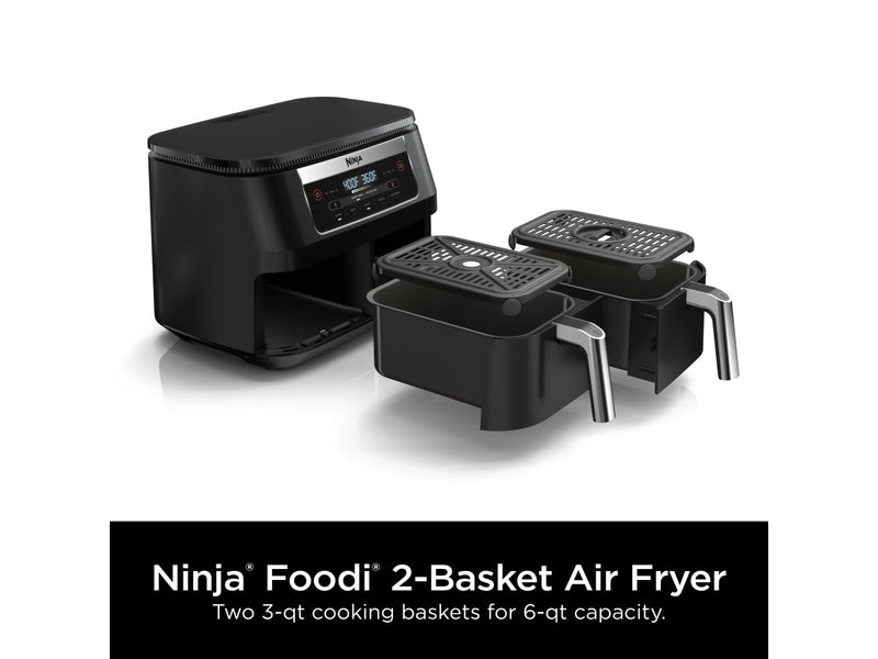 NINJA Foodi 6 qt. 5 in-1 2-Basket Black Air Fryer with DualZone