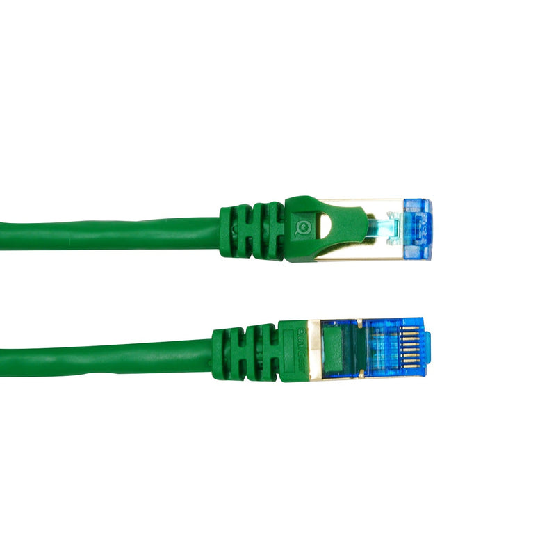 QualGear QG-CAT7R-3FT-GRN CAT 7 S/FTP Ethernet Cable Length 3 feet - 26 AWG, 10 Gbps, Gold Plated Contacts, RJ45, 99.99% OFC Copper, Color Green