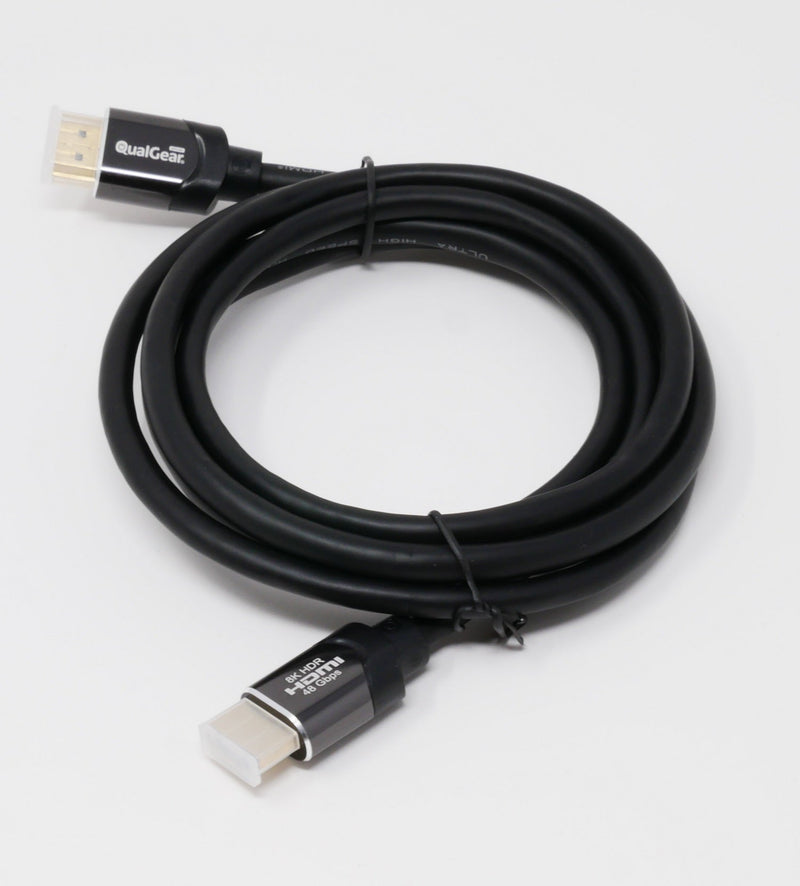 QualGear QG-CBL-HD21-3FT HDMI 2.1, Length 3 feet, cables support HDR, 8K @ 60 Hz, and 4K @ 120 Hz and ultimate speeds of 48 Gbps, 3D, Ethernet, Audio Return Channel