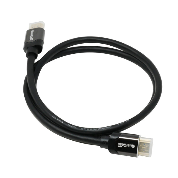 QualGear QG-CBL-HD21-3FT HDMI 2.1, Length 3 feet, cables support HDR, 8K @ 60 Hz, and 4K @ 120 Hz and ultimate speeds of 48 Gbps, 3D, Ethernet, Audio Return Channel