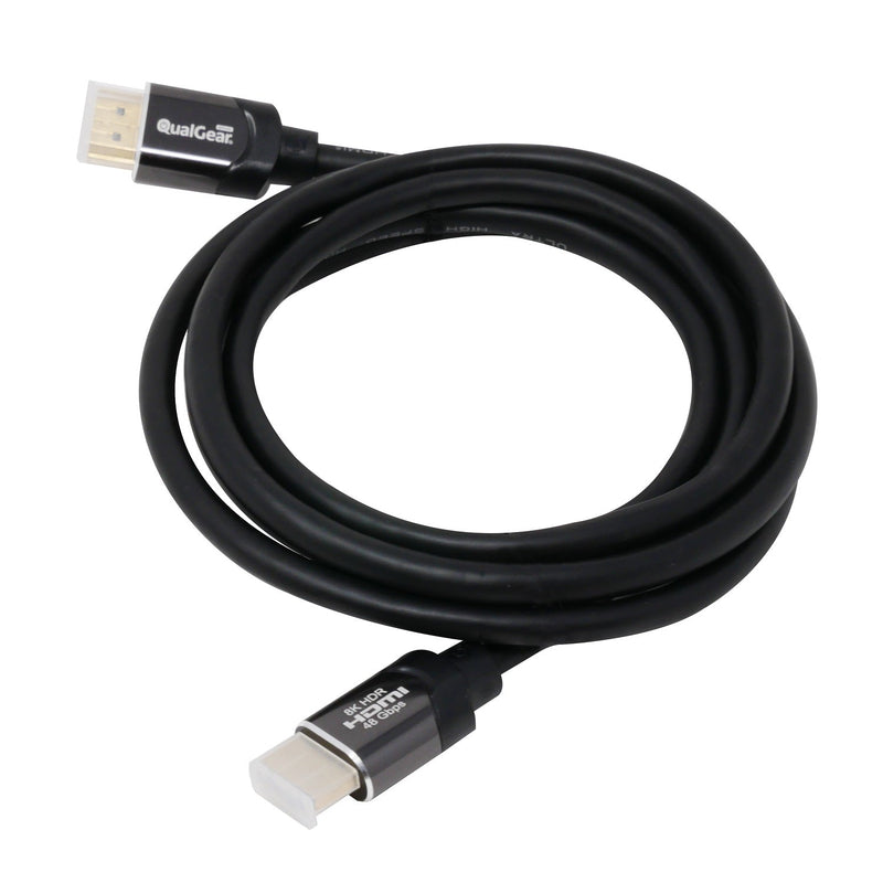 QualGear QG-CBL-HD21-6FT HDMI 2.1, Length 6 feet, cables support HDR, 8K @ 60 Hz, and 4K @ 120 Hz and ultimate speeds of 48 Gbps, 3D, Ethernet, Audio Return Channel