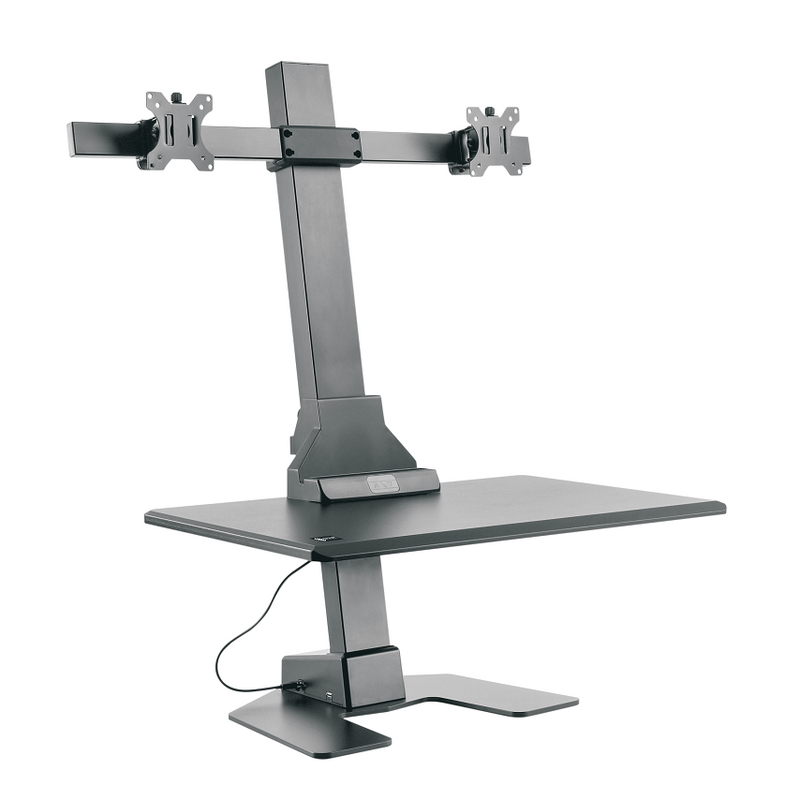 OPEN BOX - Star Ergonomics Dual Monitor Electric Sit-Stand Workstation Premium Series- SE05E2WB