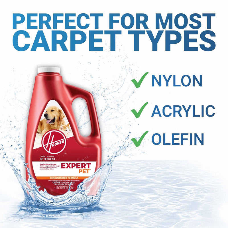 Hoover Expert Pet Carpet Cleaner Solution Formula, 128 oz, AH15075, Red