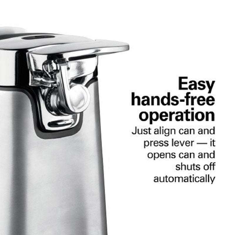 Hamilton Beach 76778 SureCut Stainless Steel Tall Can Opener with OpenMate Multi-Tool, Silver